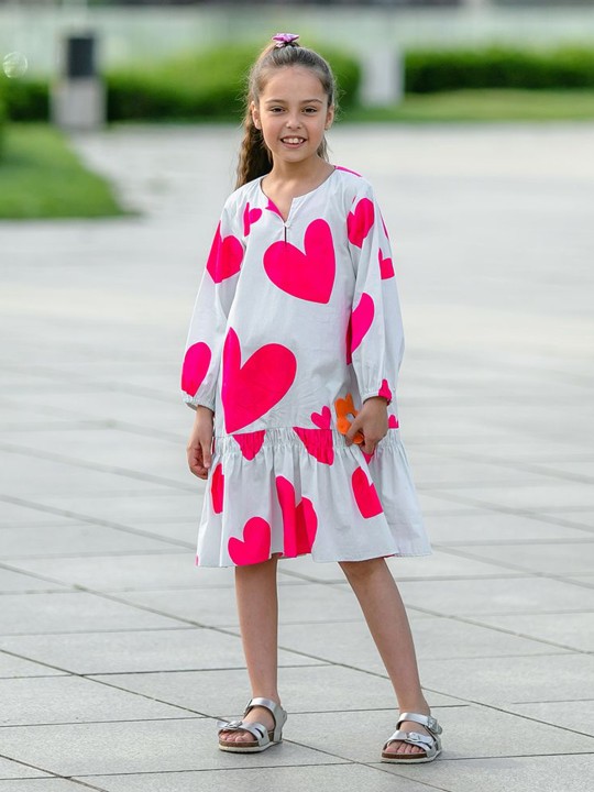 Print Organic Cotton A-Line Dress