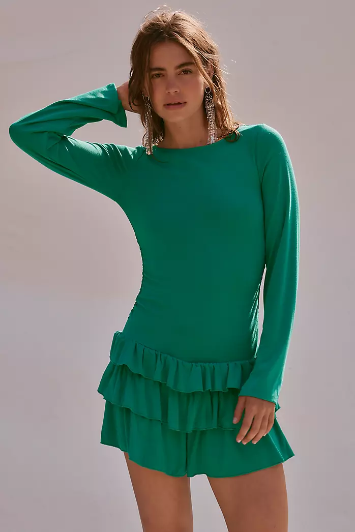 Good Feels Ruffle Long-Sleeve Mini
